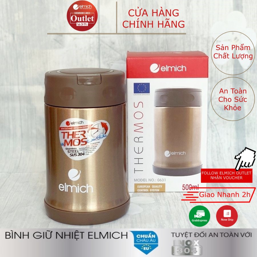 Bình Giữ Nhiệt Inox 304 Nóng 8h Lạnh 12h ELMICH El0631 500ml