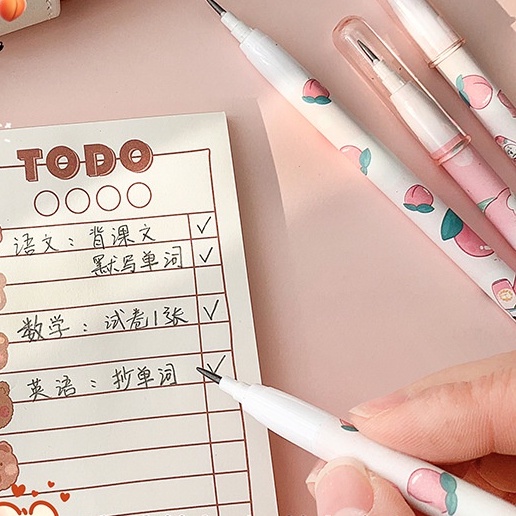 Set 6 Bút Chì Họa Tiết Trái Đào Hoạt Hình Có Thể Thay Thế Cho Học Sinh Tiểu Học