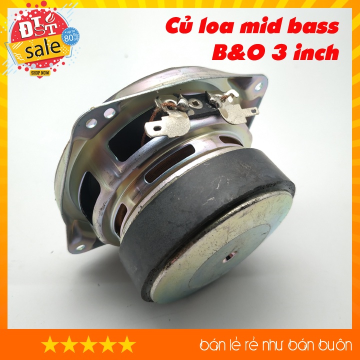 Củ Loa rời Mid Bass B&amp;O 3inch 4ohm 30w, 75mm DIY loa âm siêu trầm, chắc nịch 3 inch