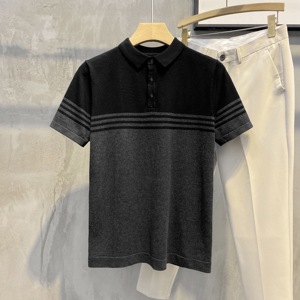 Bán Chạy!F &amp; X Áo Thun polo Dệt Kim Ngắn Tay Phong Cách Anh Quốc Thời Trang Mùa Hè Cho Nam