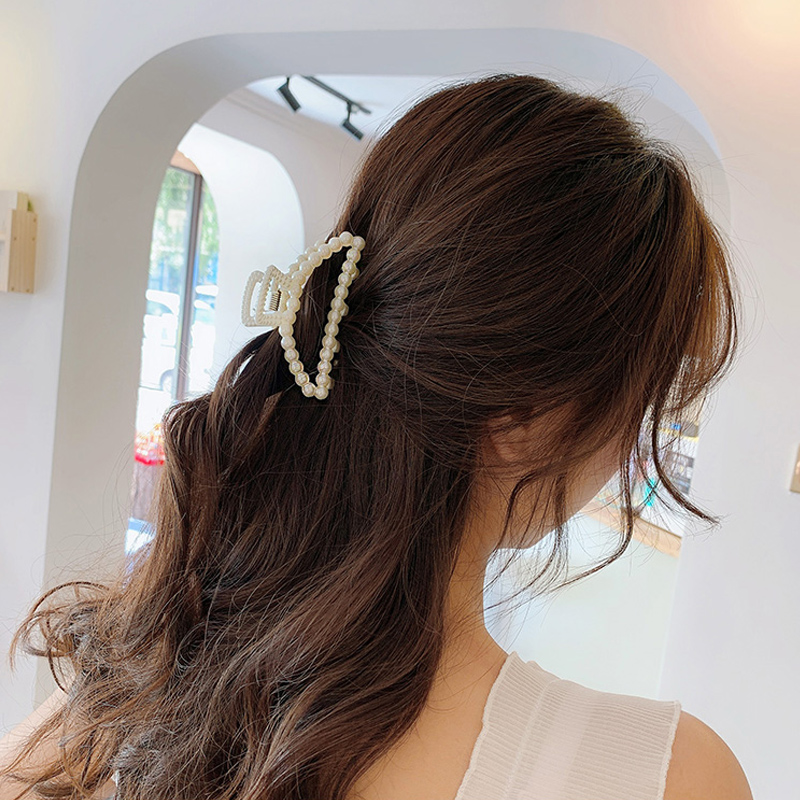 Kẹp tóc đính hạt ngọc trai giả lớn thời trang Hàn Quốc xinh xắn