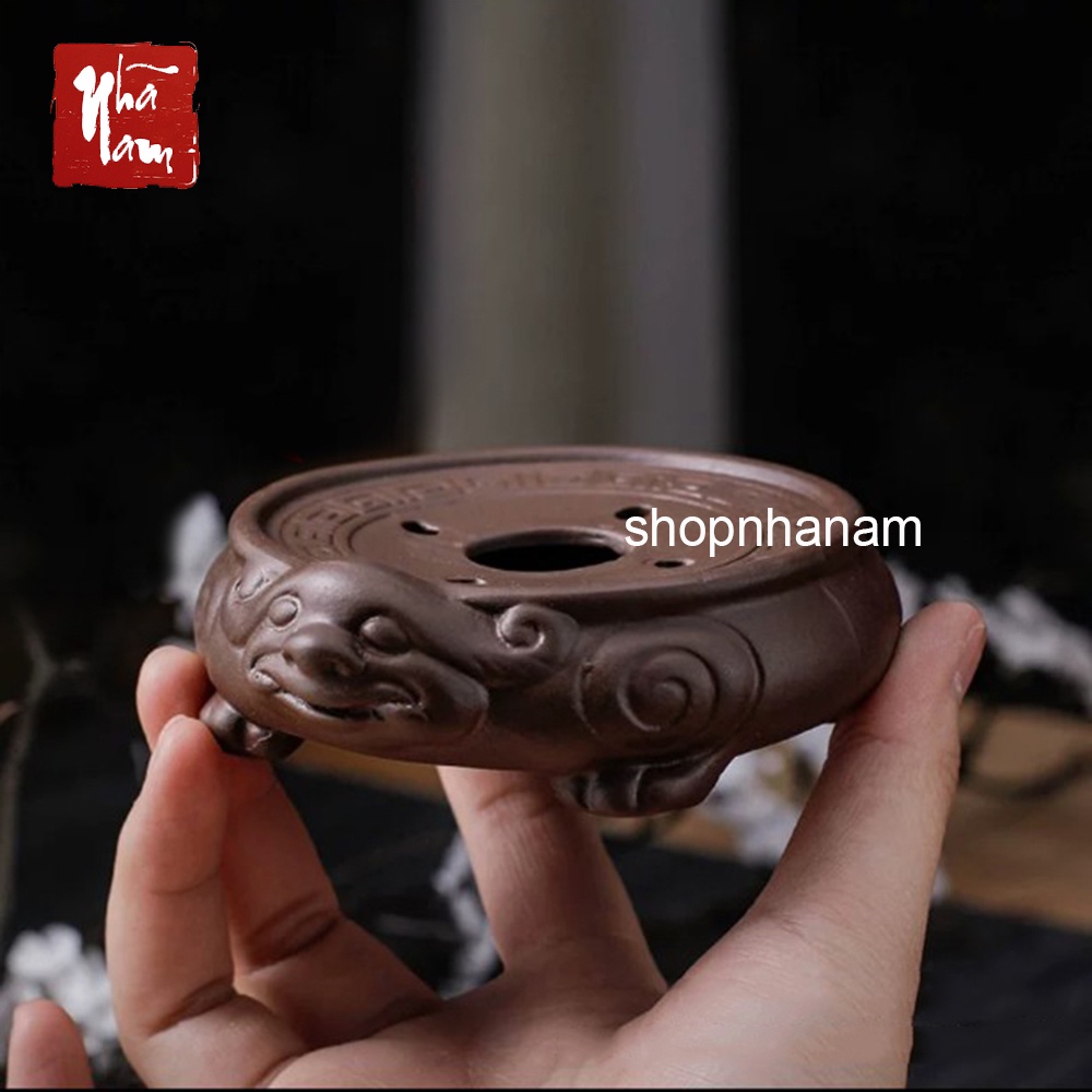 Lót ấm chén gốm sứ tử sa, tượng gốm sứ trang trí bàn trà