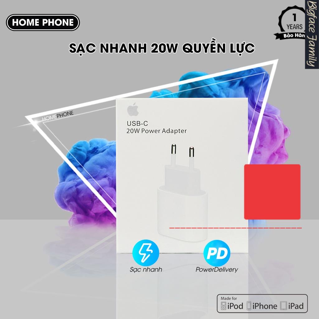 Củ sạc nhanh Iphone/Ipad 20W PD EU, Cục sạc USB C tương thích dòng 5 6 7 8 X 11 12 13 Promax CS-20W-T-001