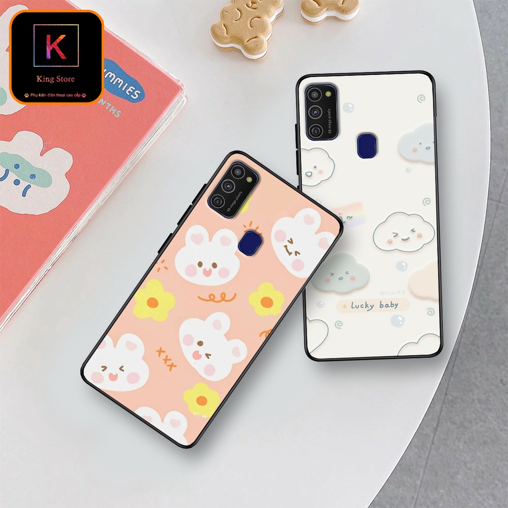 Ốp lưng Samsung M10 - Samsung M20 - Samsung M21 - Ốp in hình Gấu&amp;Thỏ siêu xinh - Lưng nhám viền TPU