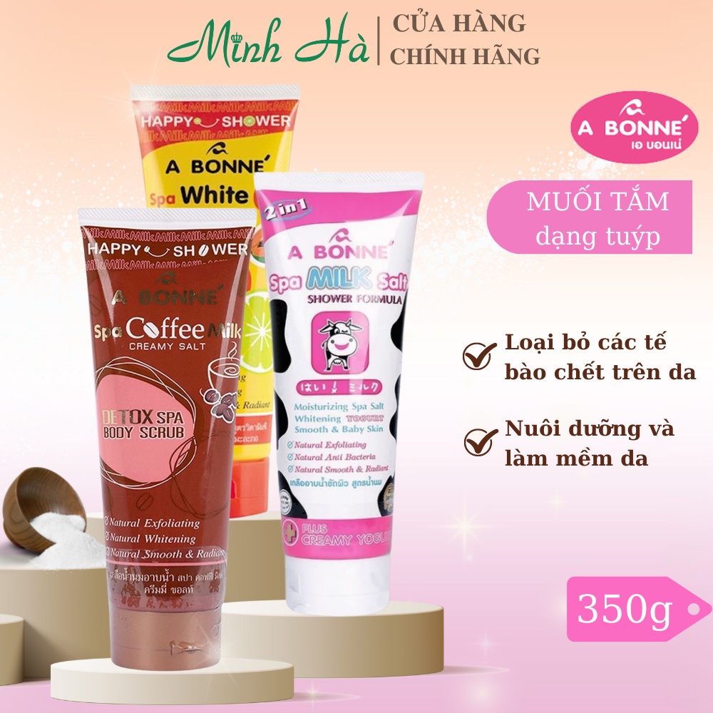 Muối tắm sữa bò A Bonne Spa 350g dạng tuýp loại bỏ da chết, thải độc, dưỡng sáng da