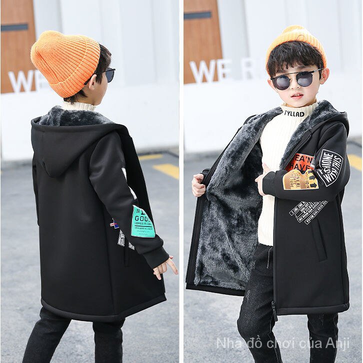 2021 Winter Children New Winter Coat Thick Velvet Windbreaker Long Coat