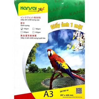 Giấy in ảnh KANSAI 1 mặt A3 định lượng 180 gsm - KS-13