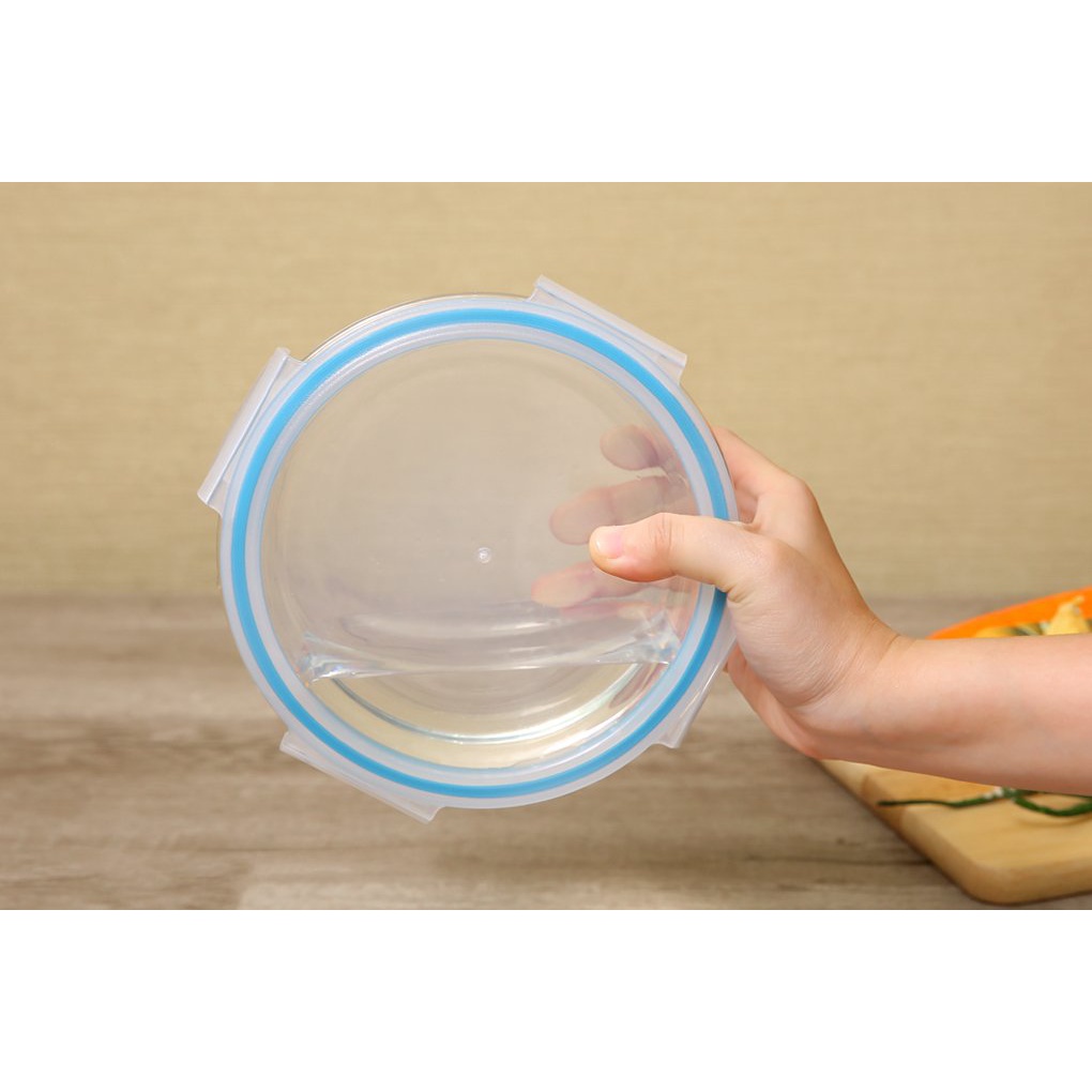 Hộp Thủy Tinh Tròn 950ml Chịu Nhiệt, Chống Tràn, Chống Đổ - Thố Thủy Tinh Đựng Thực Phẩm, Cơm Văn Phòng, Trữ Đông