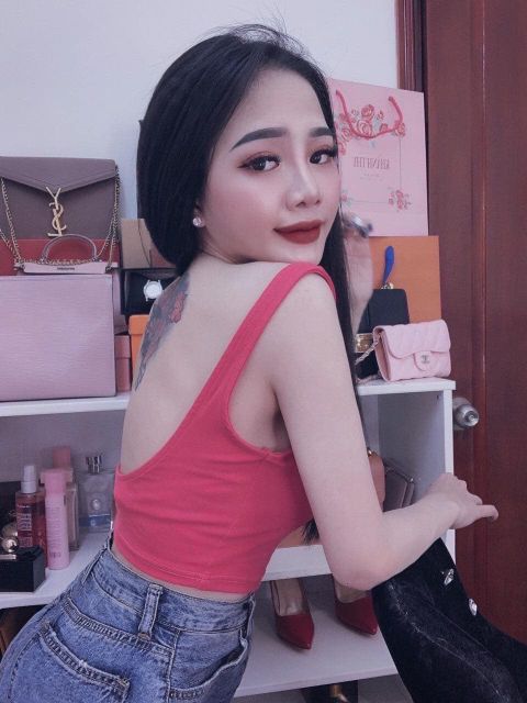 Áo 3 lỗ 2 dây cổ U khoe lưng siêu sexy  - 2FASHIONISTA