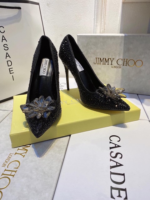 Giầy cao gót hoa đá Jimmichoo