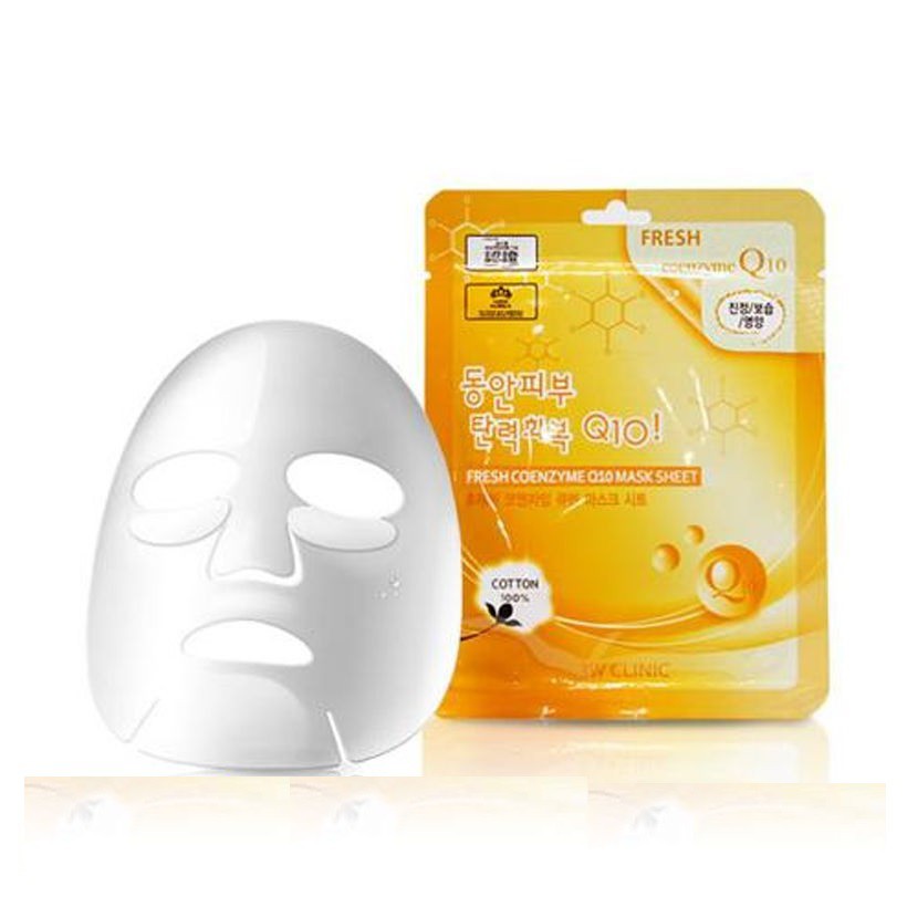 [CHÍNH HÃNG] Bộ 10 gói mặt nạ cung cấp dưỡng chất phục hồi da 3W Clinic Fresh Coenzyme Q10 Mask Sheet 23ml x 10 gói