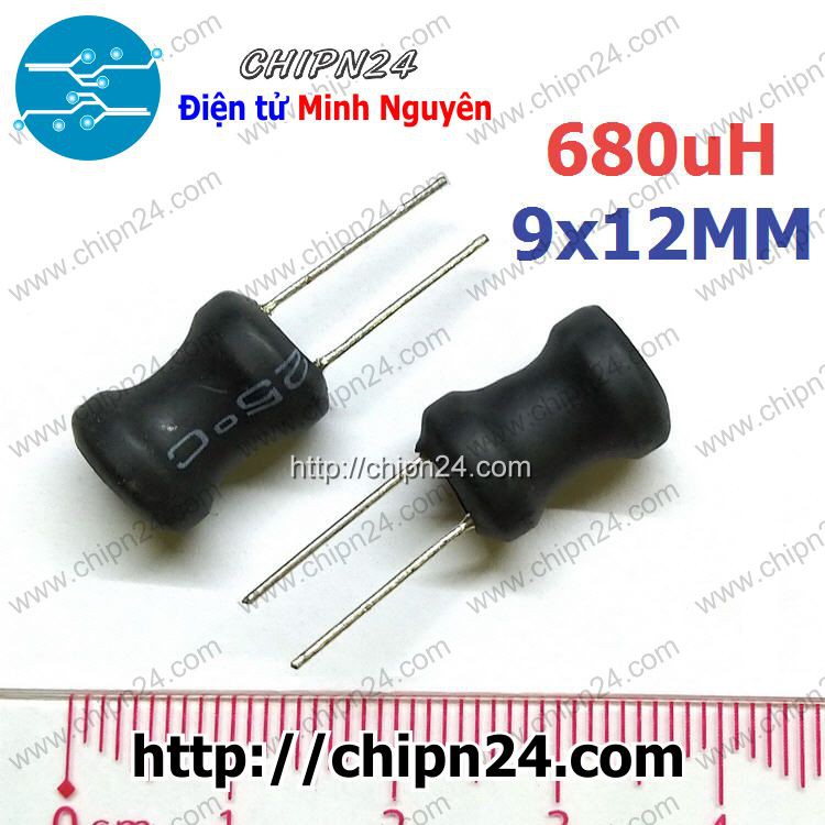 [3 CÁI] (KG2) Cuộn cảm 9x12mm 680uH 0912