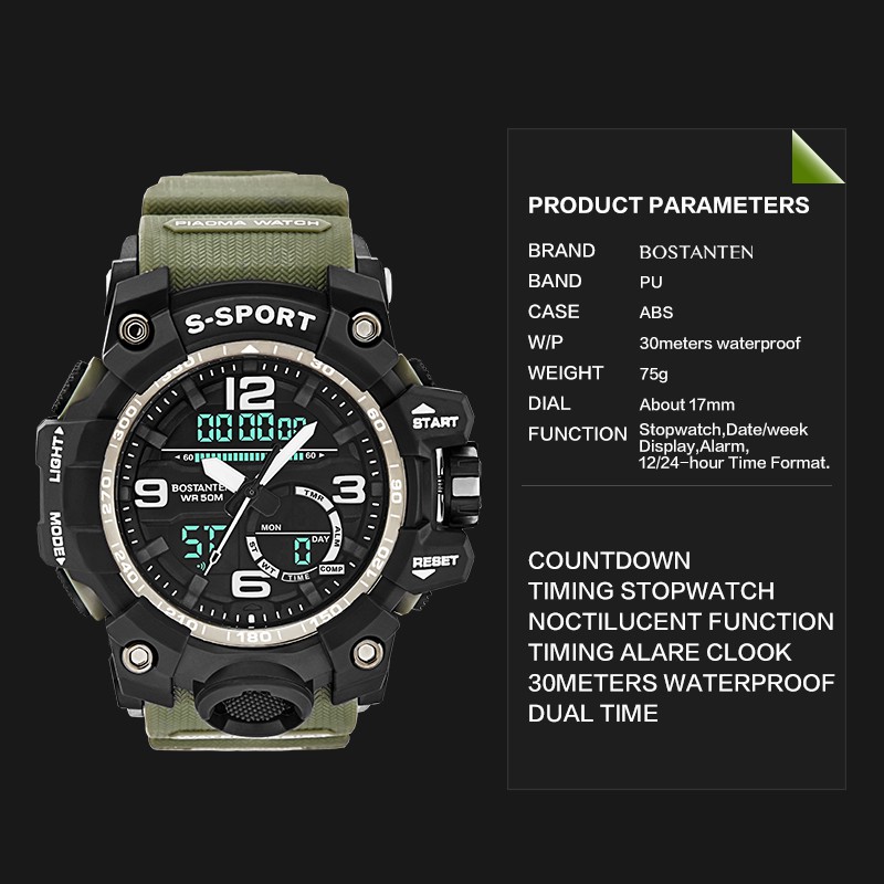 Bostanten Đồng Hồ Thể Thao Chống Sốc, Chống Thấm Nước Cho Nam | BigBuy360 - bigbuy360.vn