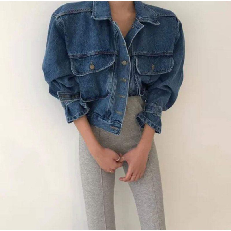 ÁO CROPTOP BÒ XANH ĐẬM
