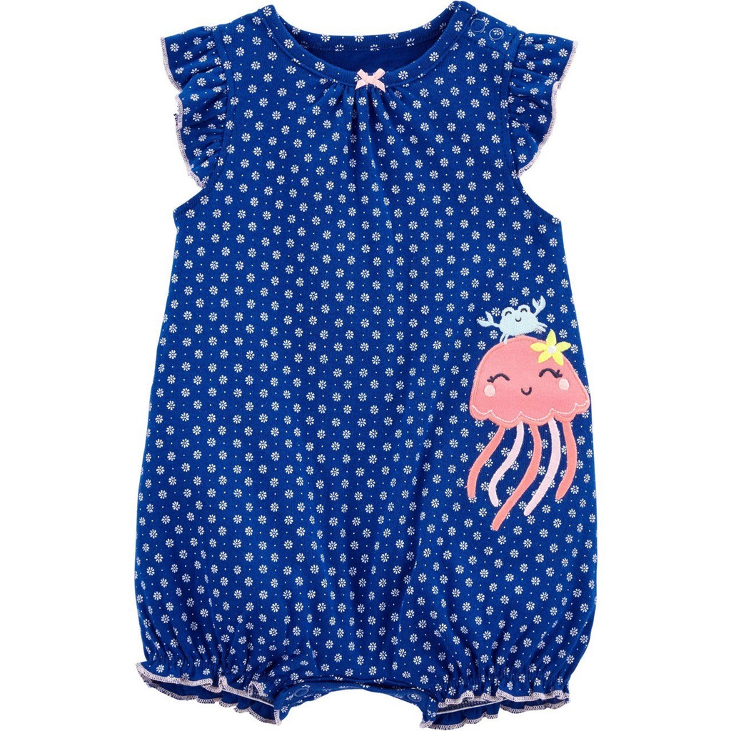 Romper Đùi Bé Gái Cter - Xanh Mực Cam