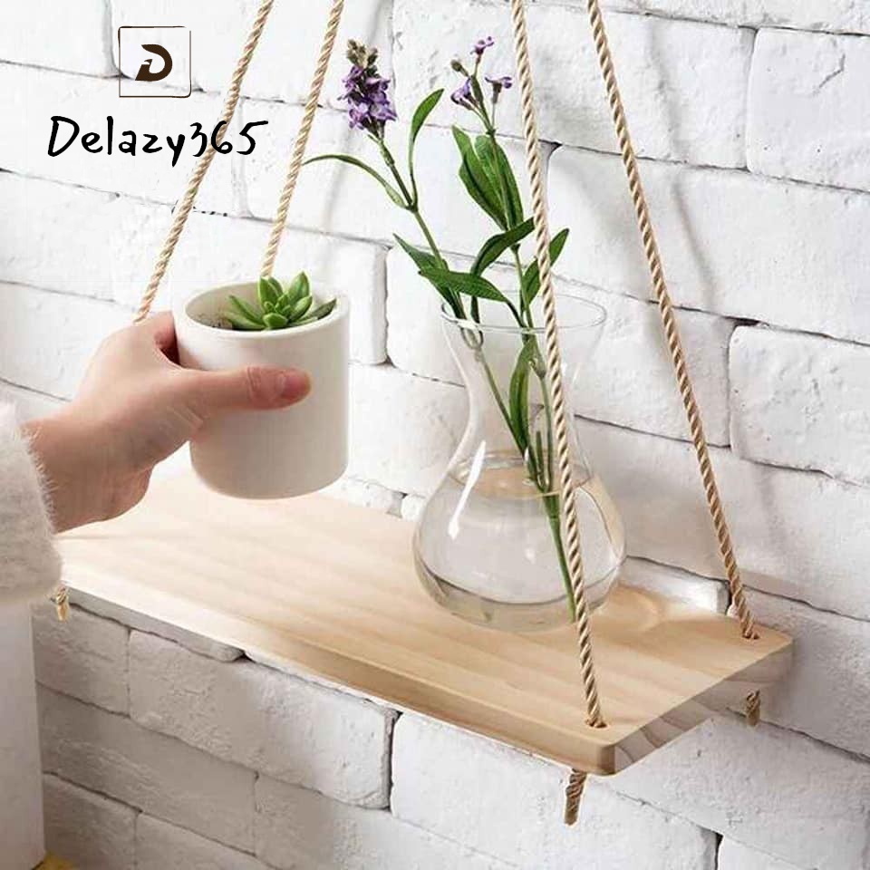 Kệ gỗ dây thừng, Decor 1 Tầng Để Đồ Đa Năng