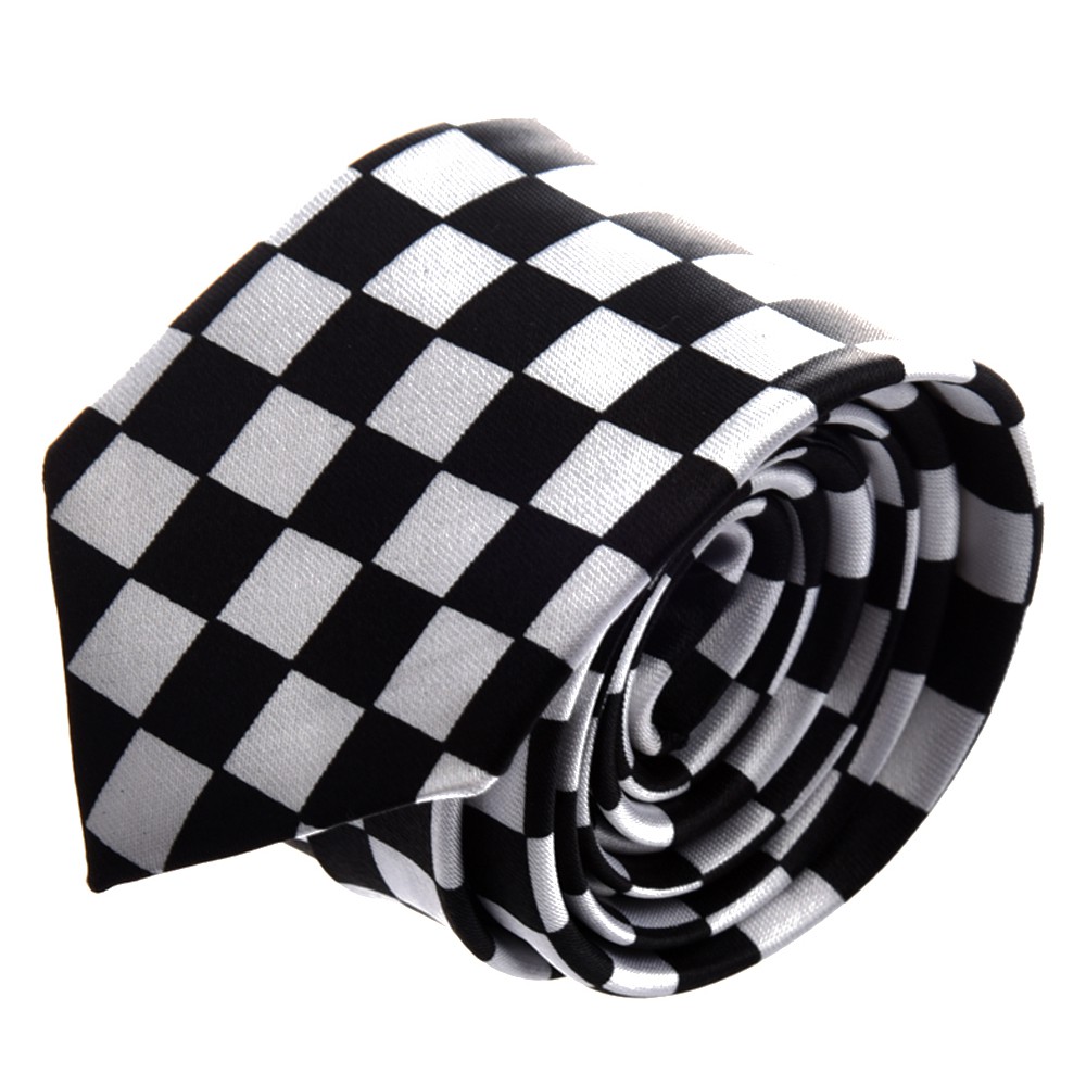 Cà Vạt Caro Trắng Đen Thời Trang Lịch Lãm Cho Nam