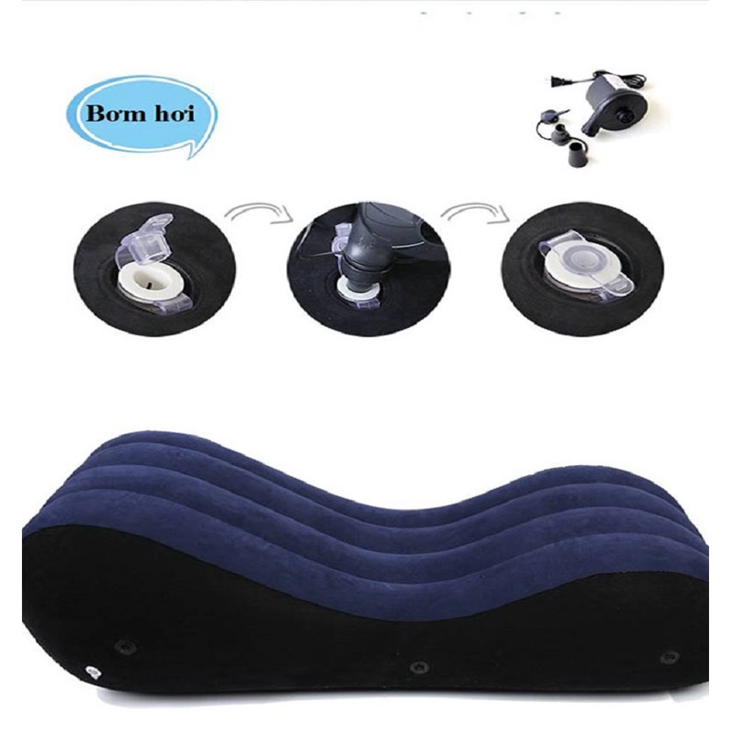 Ghế bơm hơi tình yêu, tặng kèm bơm hơi điện hai chiều