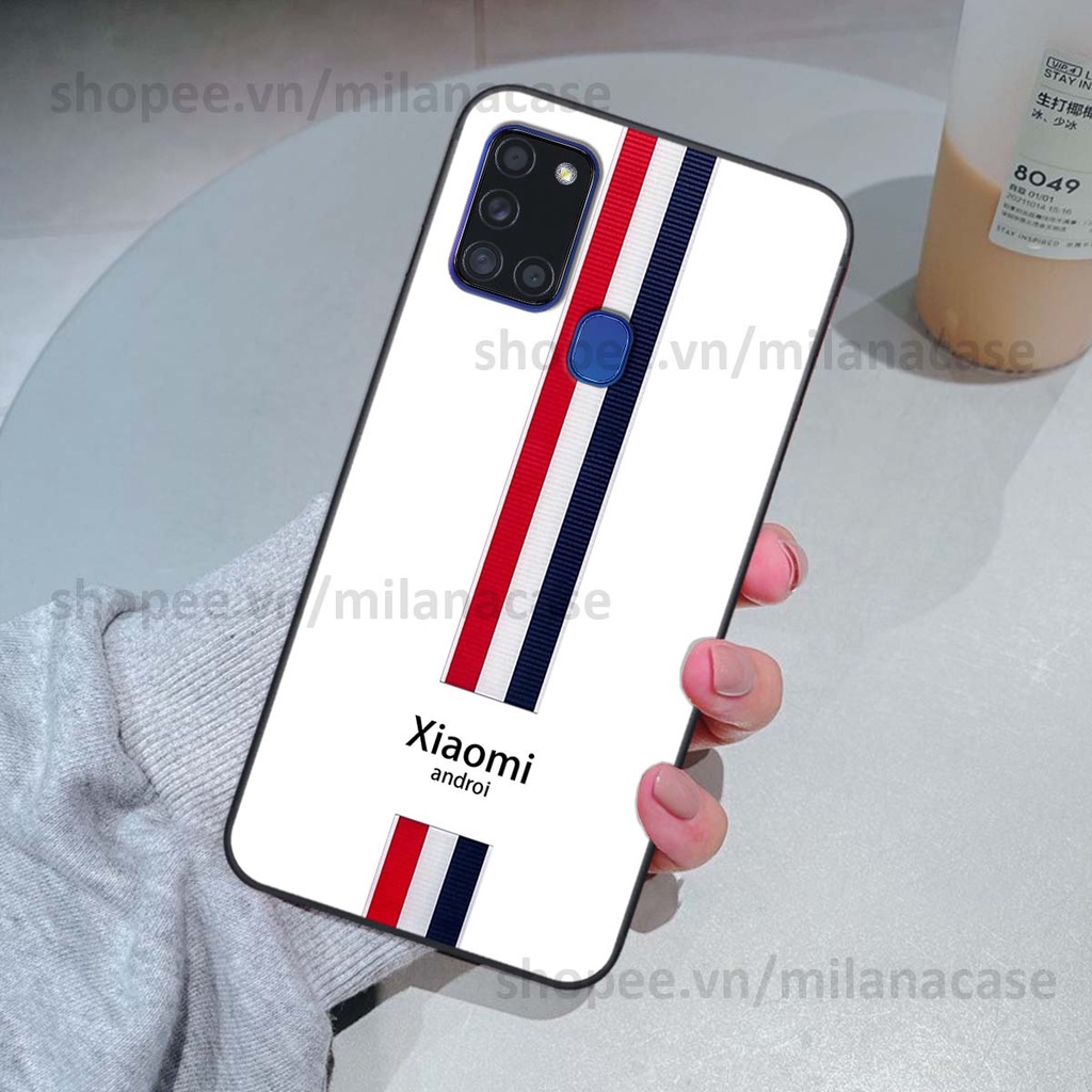 Ốp Samsung A21s in giả da phong cách thể thao, cá tính, thời trang