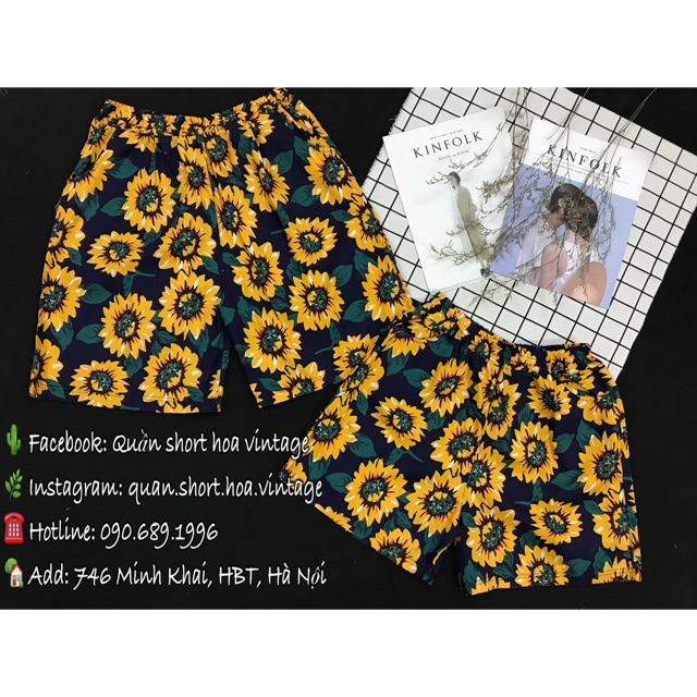 Quần hoa vintage - HOA HƯỚNG DƯƠNG