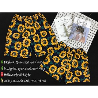Quần hoa vintage - hoa hướng dương