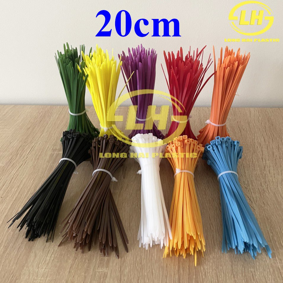 Dây rút nhựa màu 20cm đủ 10 màu