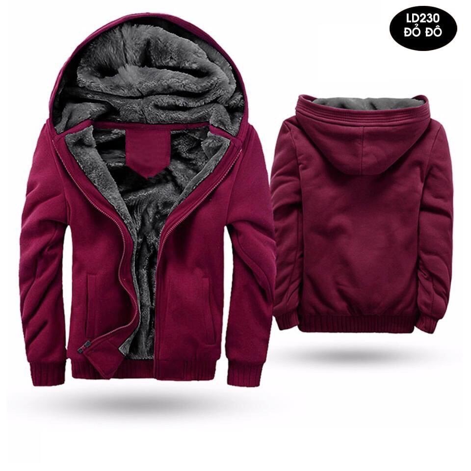 [CÓ SẴN] Áo khoác Hoodie Zip lót lông dày dặn siêu ấm