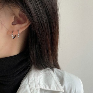 Bông tai mạ bạc 925 hình tròn xoắn độc đáo thời trang