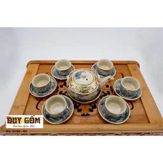 Bộ ấm chén gốm sứ bát tràng LH