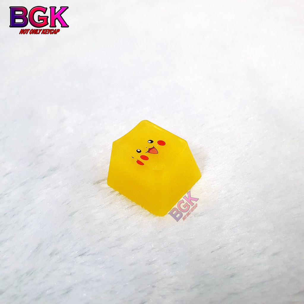 Keycap Artisan Mặt Pikachu Oem Profile Chất Liệu Resin Siêu Dễ Thương