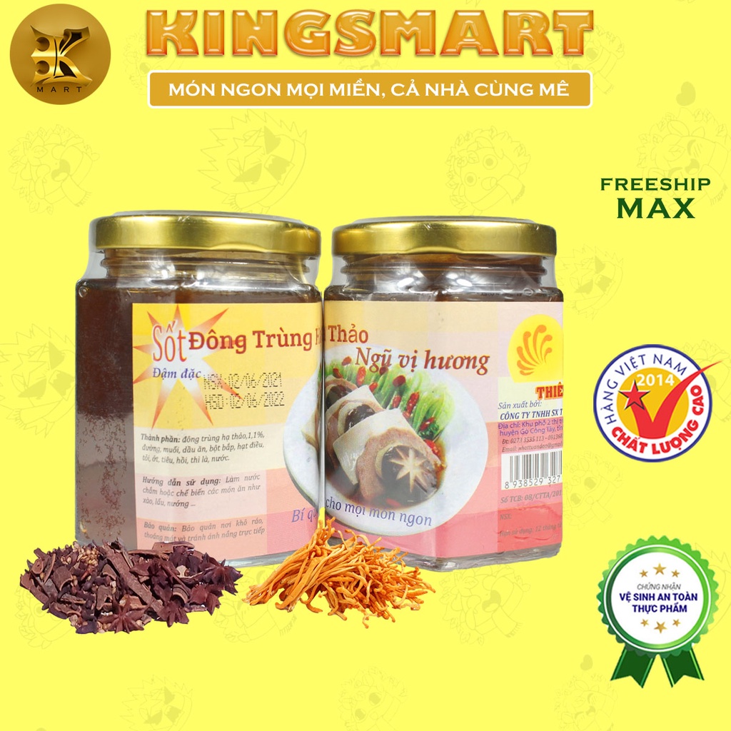 Sốt Đông Trùng Hạ Thảo Ngũ Vị Hương Hũ Thủy Tinh 200G THIÊN ÂN