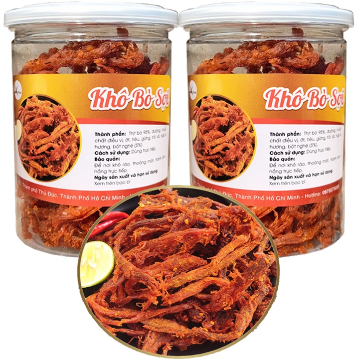 KHÔ BÒ SỢI DÀI HÀNG LOẠI NGON MỖI HŨ 200G HIỆU SK FOOD