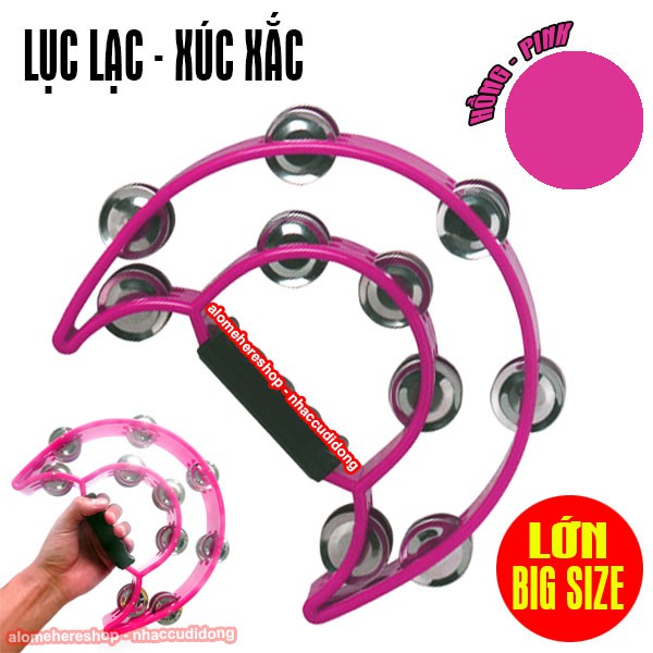 Lục lạc xúc xắc gõ bo nhựa lớn big size (Màu Hồng)