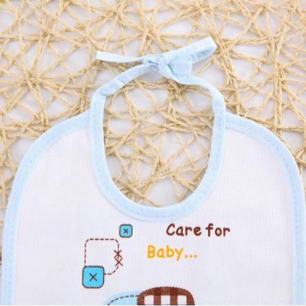 Yếm cổ giữ ấm cho bé, yếm ăn dặm chống thấm buộc dây hình con voi đáng yêu Baby_Mom