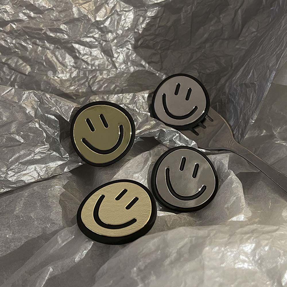 MXGOODS Bông Tai Hình Mặt Cười Bằng Resin Ánh Kim Dễ Thương Phong Cách Hàn Quốc Cho Nữ