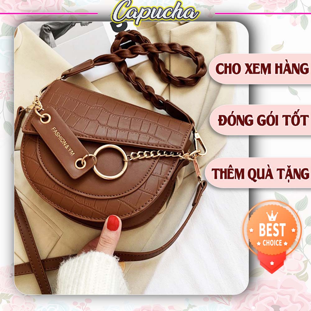 Túi xách nữ đeo vai đeo chéo bán nguyệt Capucha T86 chất da cao cấp mềm mịn