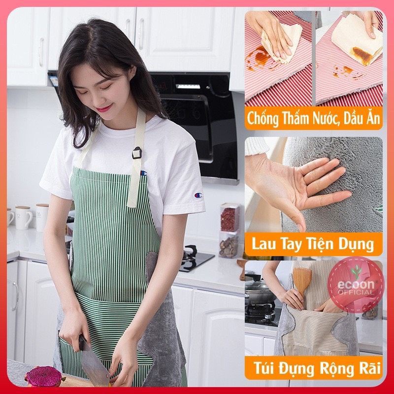 Tạp Dề Chống Nước Có Túi Đựng Đồ Và Khăn Lau Hai Bên Hông