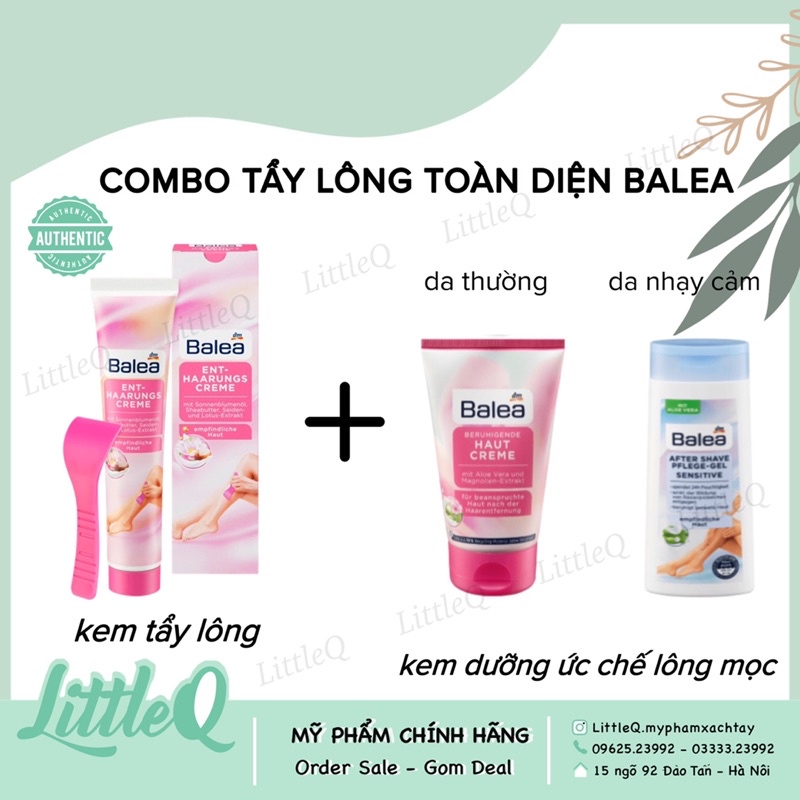 [có che tên] COMBO TẨY LÔNG GỒM 1 KEM TẨY LÔNG VÀ 1 KEM DƯỠNG ỨC CHẾ LÔNG MỌC NỘI ĐỊA ĐỨC BALEA