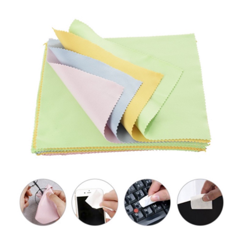 Set 3 Khăn Lau Kính Sợi Mềm Màu Sắc Ngẫu Nhiên