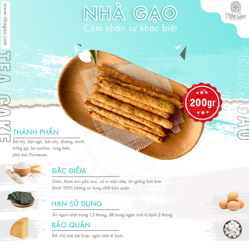 Snack phô mai rong biển Cheese stick Nhà Gạo