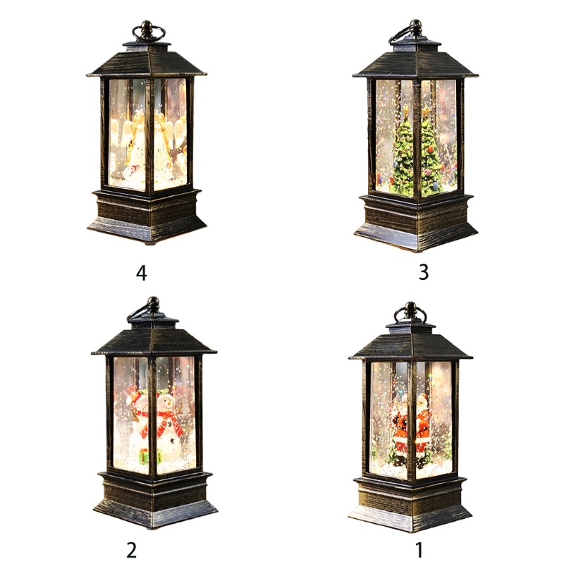 Đèn LED hình quả cầu tuyết/ông già noel/ người tuyết lấp lánh độc đáo trang trí nhà cửa dịp giáng sinh