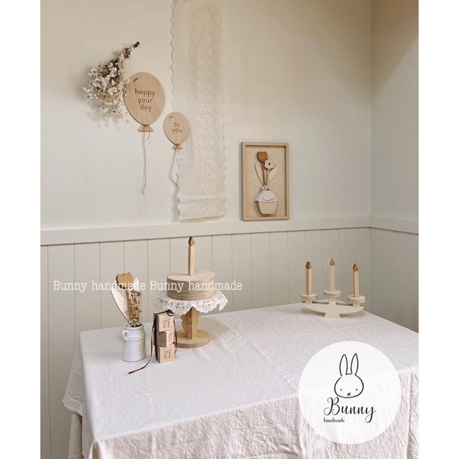 Bánh sinh nhật gỗ decor