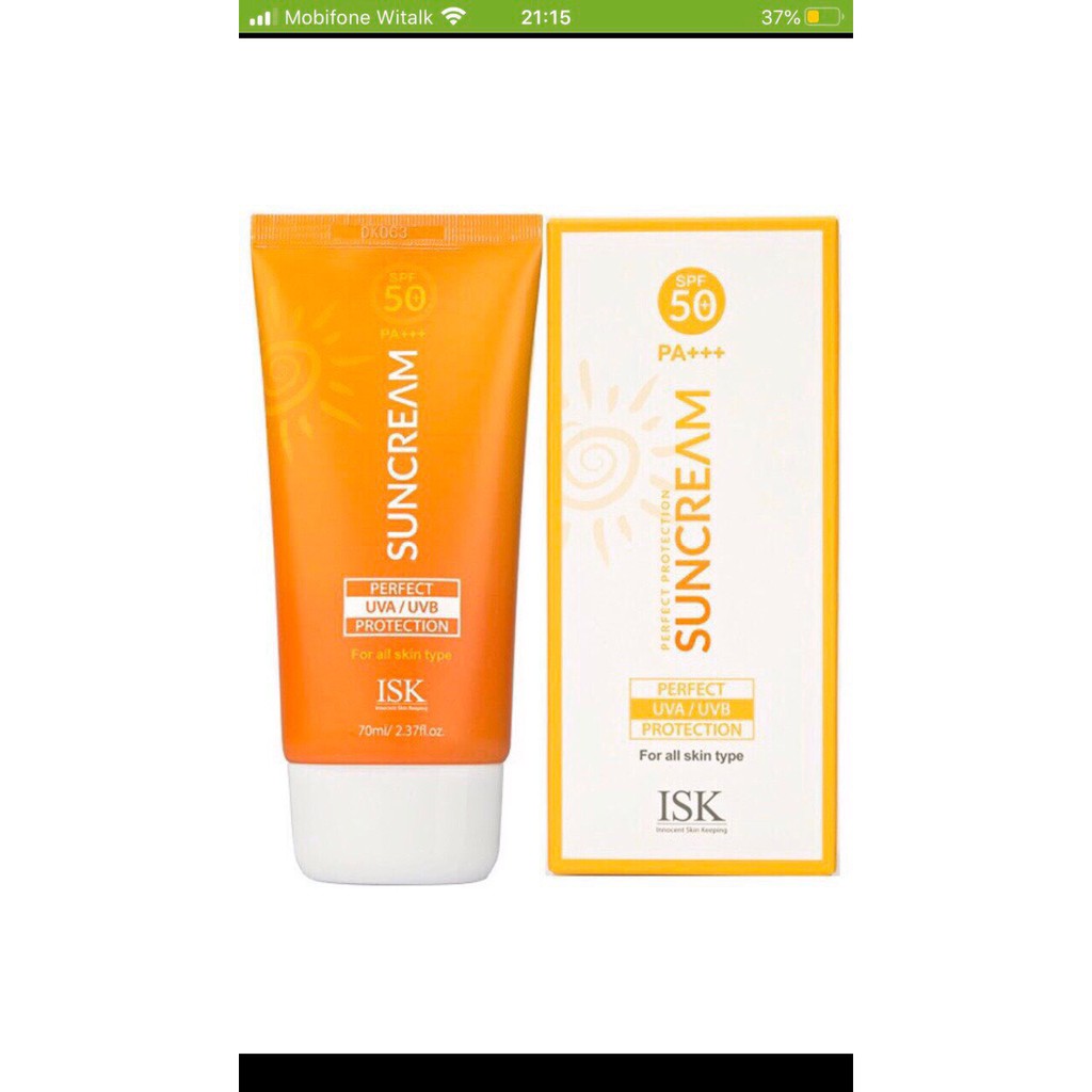 [NEW] Kem Chống Nắng Dưỡng Da &amp; Kiềm Dầu ISK Sun Cream SPF50+PA+++