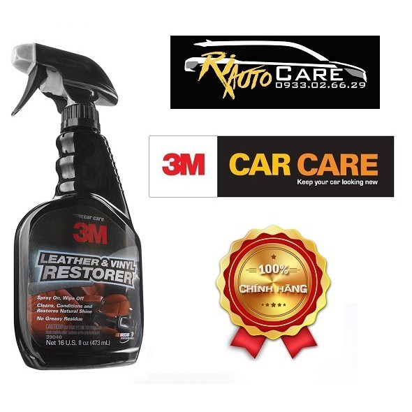 Chất Bảo Dưỡng Da Nhựa Cao Su 3M 39040 Leather And Vinyl Restorer Chai 473ml
