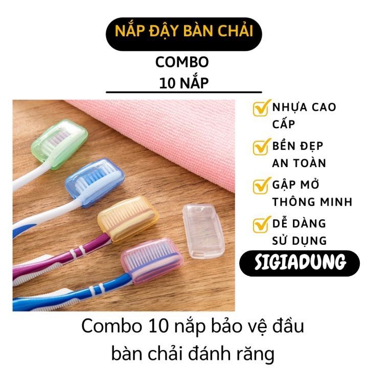 Bộ 10 Nắp Đậy Bàn Chải XẢ TỒN Combo 10 nắp đậy bảo vệ đầu bàn chải đánh răng gọn nhẹ tiện lợi  9404