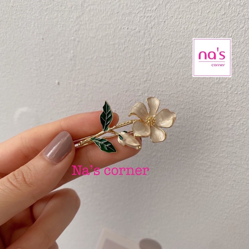 Kẹp tóc mái hoa kim loại