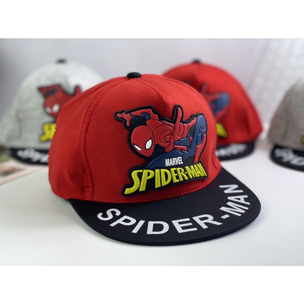Nón snapback trẻ em 1t đến 5tuổi logo siêu nhân nhện nhựa dẻo