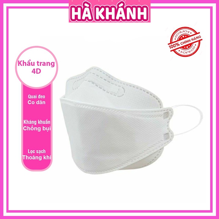 Khẩu trang Kichi 4D Mask kháng khuẩn an toàn [Set 5 chiếc][Cam kết hàng chính hãng]