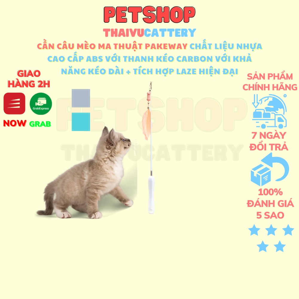 Cần câu mèo ma thuật PAKEWAY - Tích hợp Laze với Tay cầm nhựa ABS với ống cần câu Carbon siêu bền
