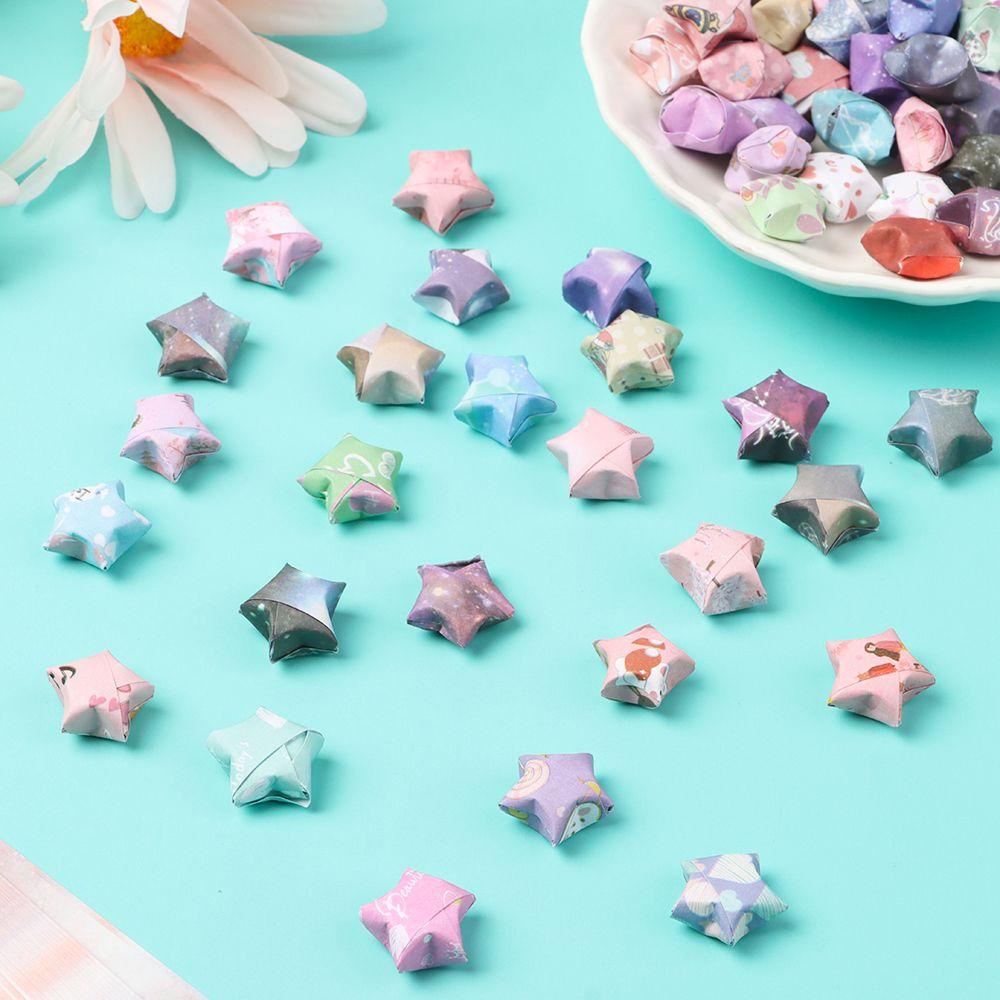 Set 540 Tờ Giấy Xếp Hình Origami Ngôi Sao Dễ Thương Giúp Giảm Căng Thẳng